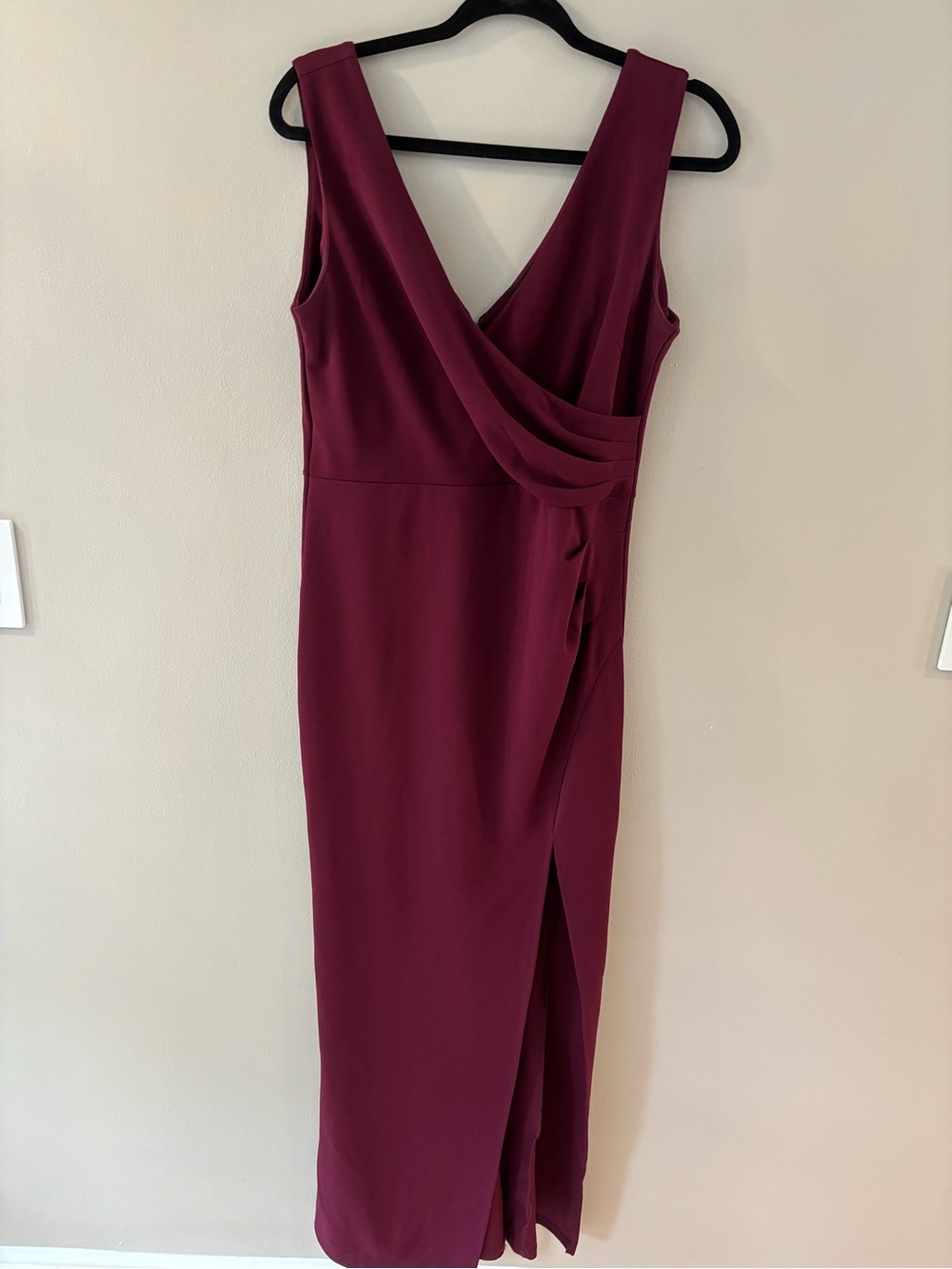 Sleeveless Wine Wrap Midi Dress - Unbranded